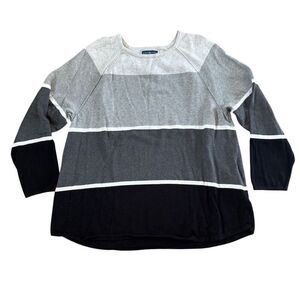 Karen Scott Women's XXL Multicolor Colorblock Pullover Sweater